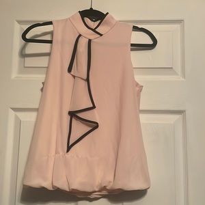 XS Pink Professional Sleeveless Blouse
